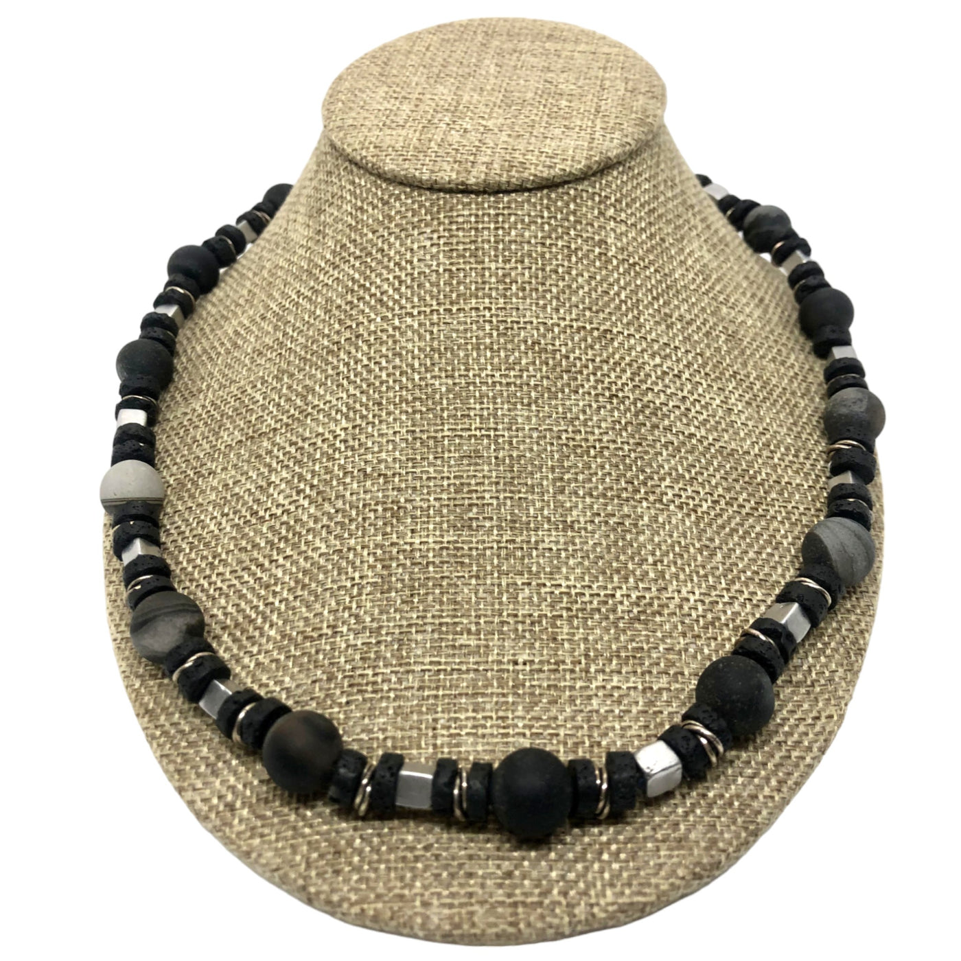 Black Truffle - Silver & Obsidian Necklace - Elegant | Stunning on