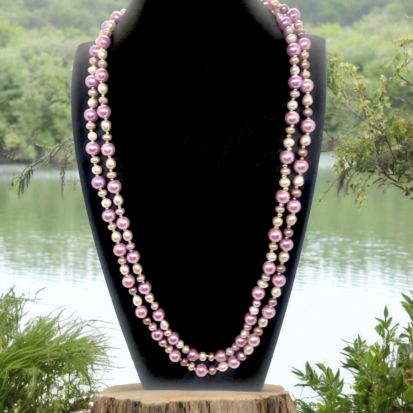 Ocean Pearl Grace | Lilac & White Freshwater Pearls