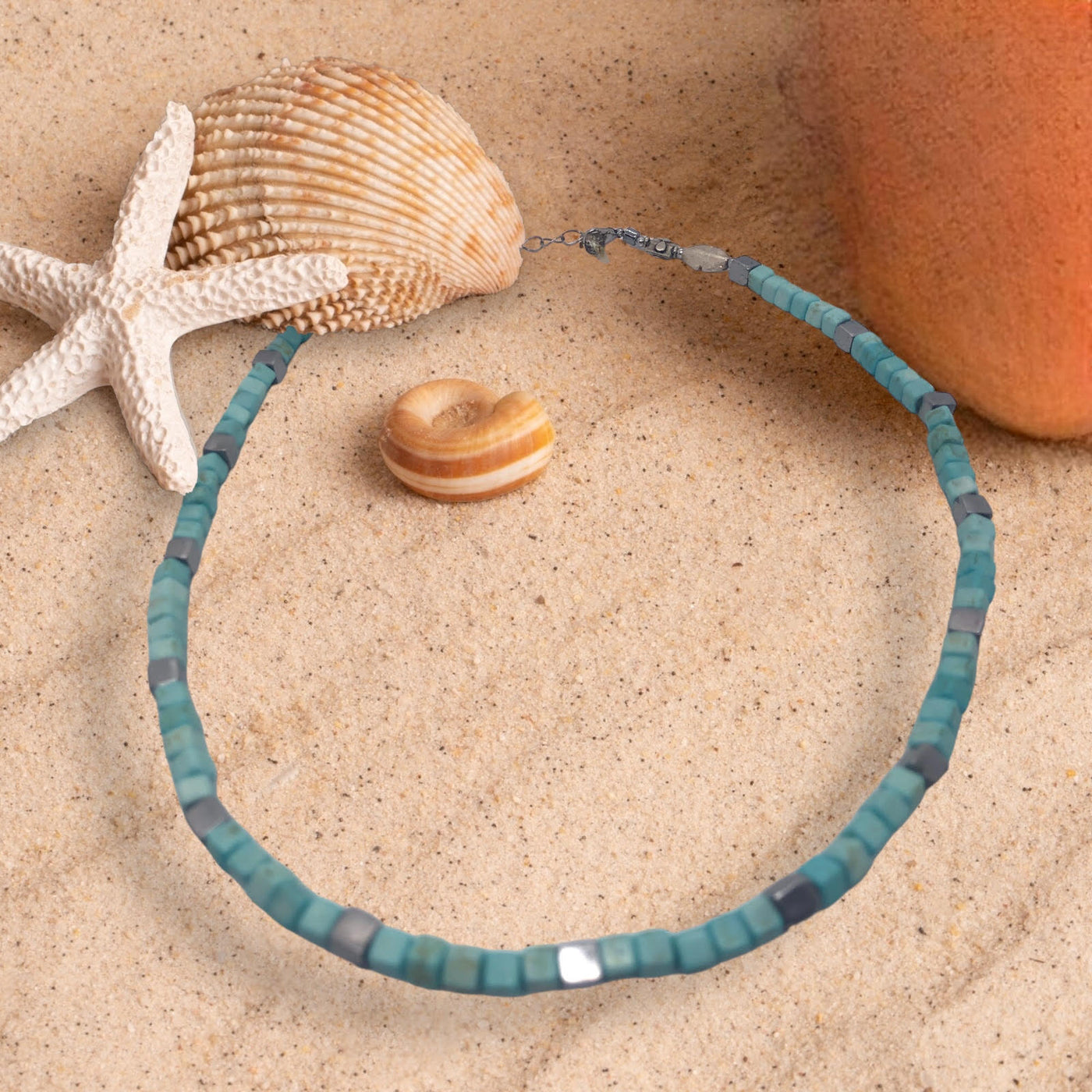 Blue Lagoon Turquoise Choker: A Tranquil Statement in Sterling Silver (Unisex)