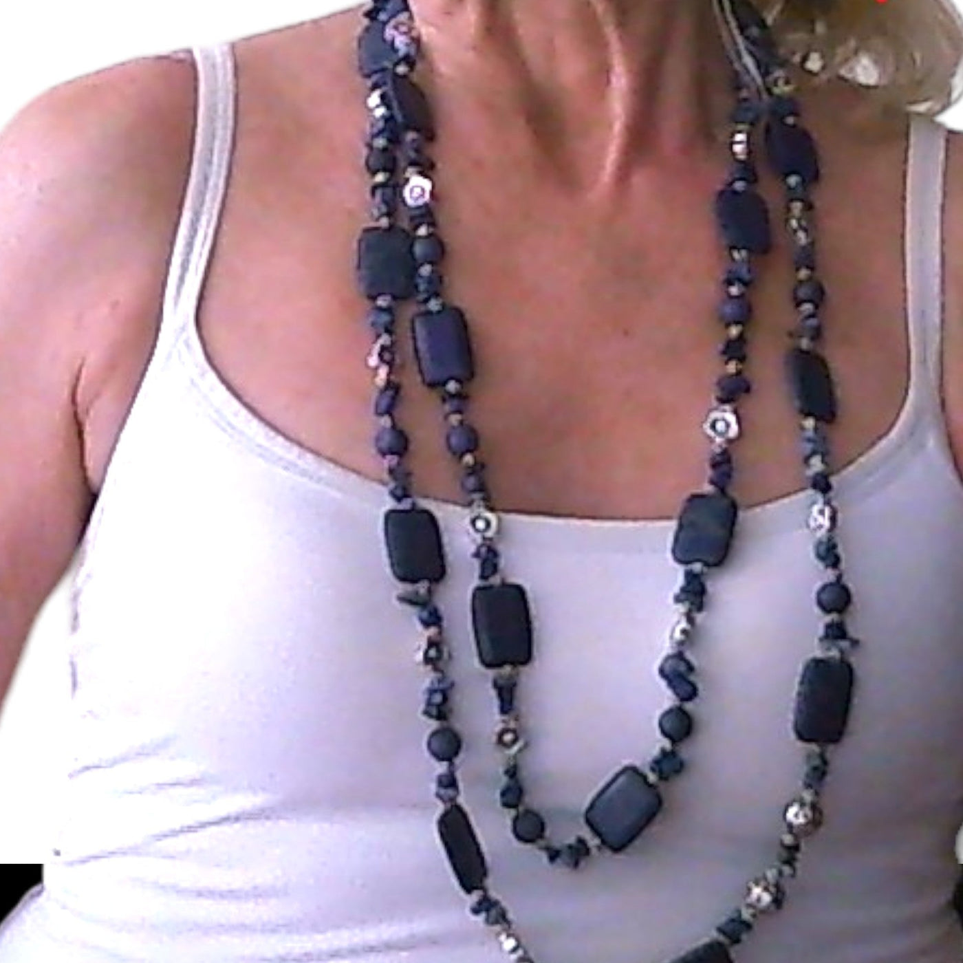 Bluebell - Lapis Lazuli & Silver Layered Floral Necklace - Elegant Statement Jewelry