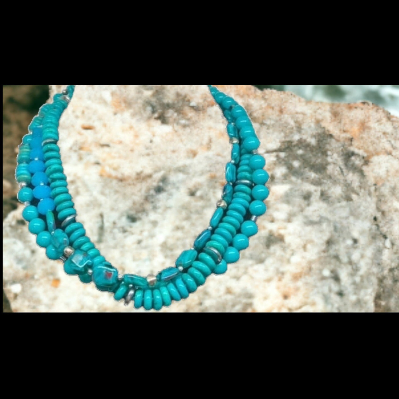 Breathtaking - Turquoise, Crystal & Silver Layered Necklace