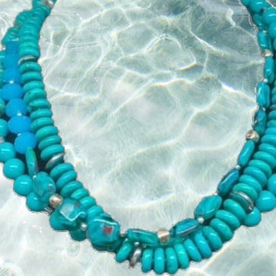 Breathtaking - Turquoise, Crystal & Silver Layered Necklace