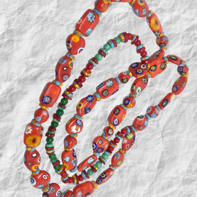 Celebration of Life Necklace - Ethnic Vibrant Ceramic Beads Layered Jewelry