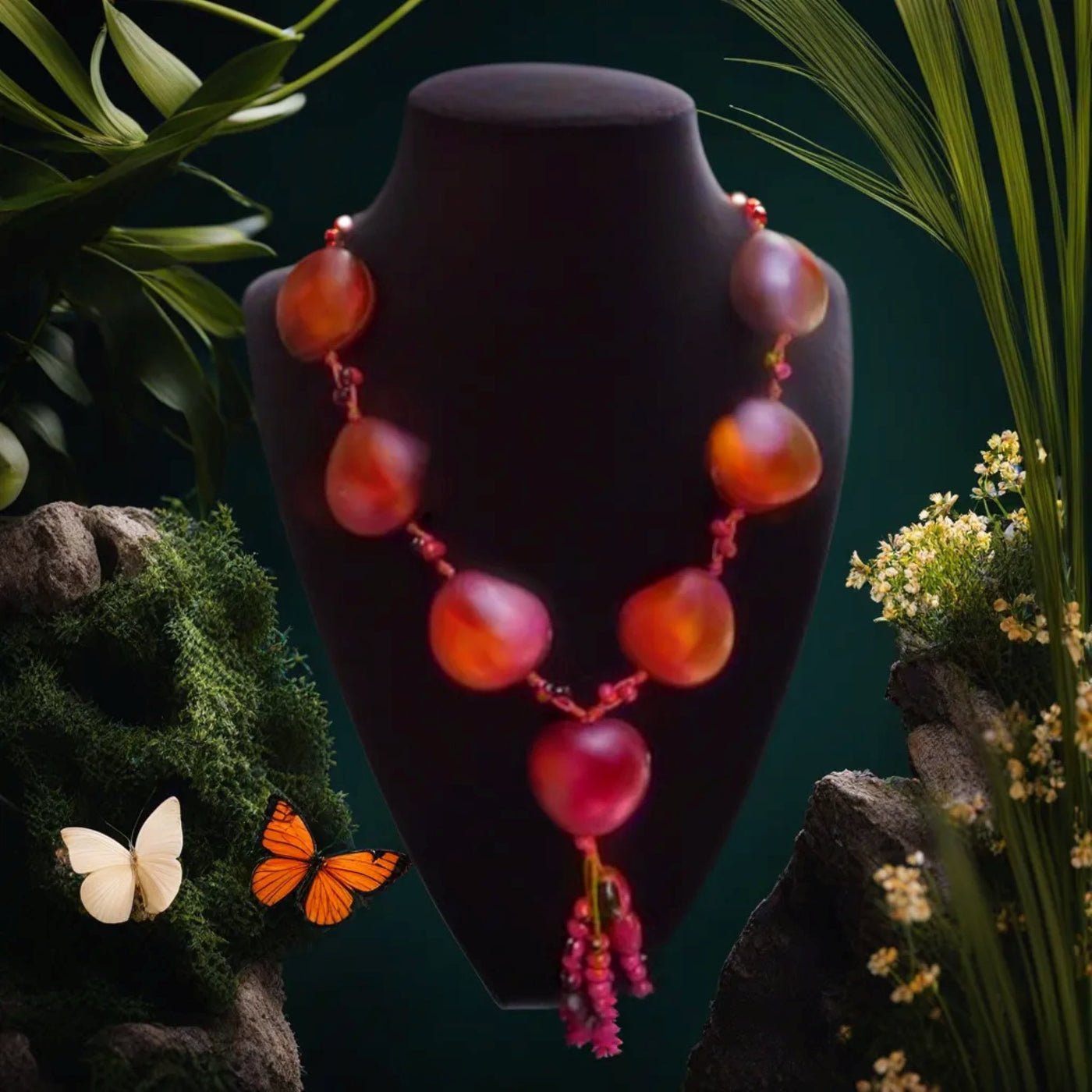 Courage - Acai & Coconut Seed Necklace - Bold Statement - Brazilian Rain Forest  -Sustainable