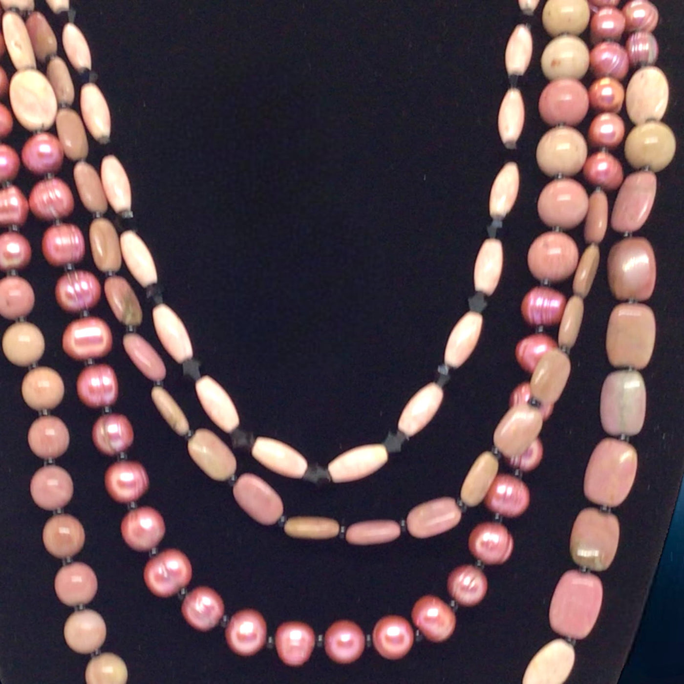 Flamingo | Pearl Crystal Onyx Statement Necklace