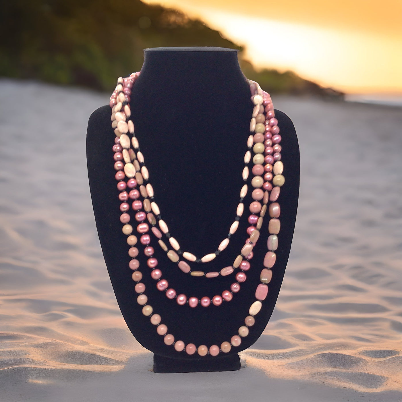 Flamingo | Pearl Crystal Onyx Statement Necklace