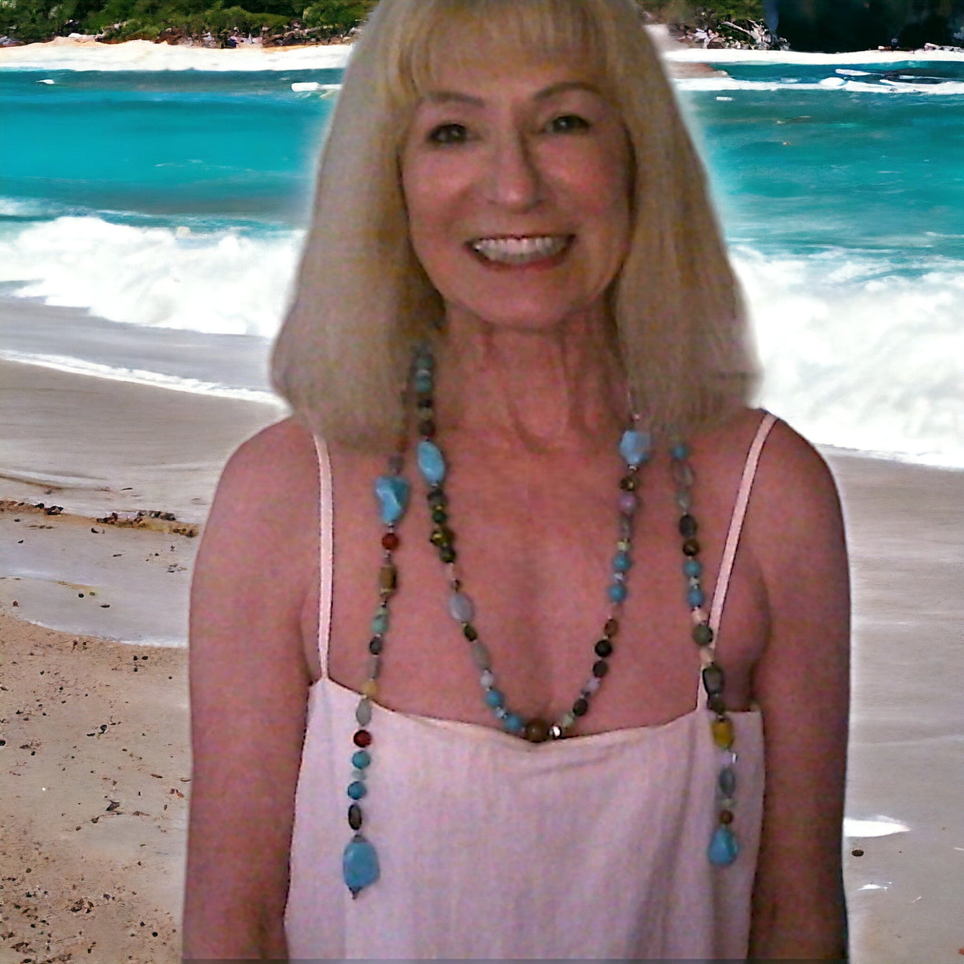 Joyous Journey: Multicolor Turquoise & Silver Necklace (3 Ways to Wear - 60")