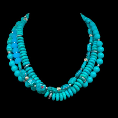 Breathtaking - Turquoise, Crystal & Silver Layered Necklace